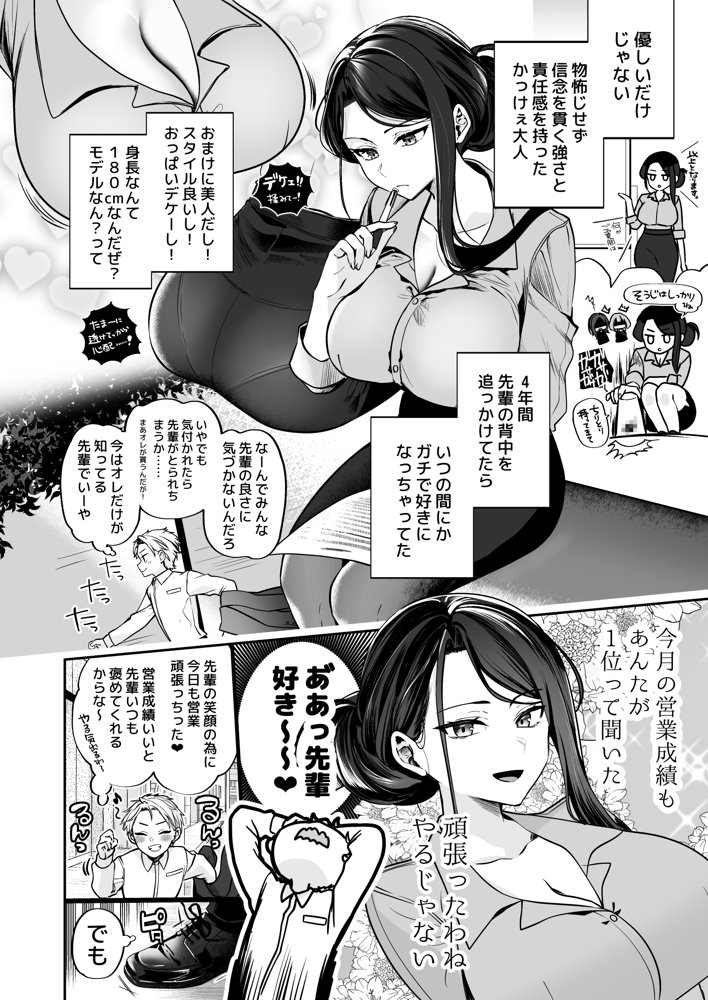 デカ女上司と元チャラ男の後輩くん ＃1【まろ茶庵】 エロ同人誌画像 005