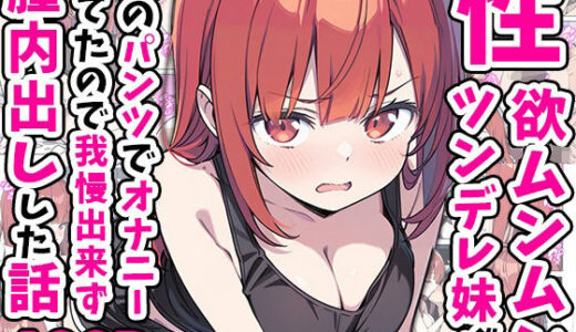 性欲ムンムンツンデレ妹が俺のパンツでオナニーしてたので我慢出来ず膣内出しした話【あくめくん】