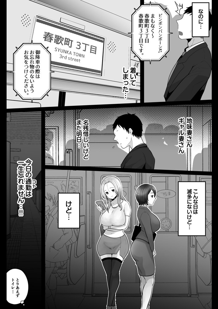 地味妻さんとギャル妻さん、人妻鉄道昇り行（イ）き【鼠の母】 エロ同人誌画像 013